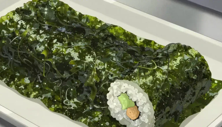 Visual representation of "nori" - Nori is a type of edible seaweed that is used especially in Japanese cooking, commonly for wrapping sushi.