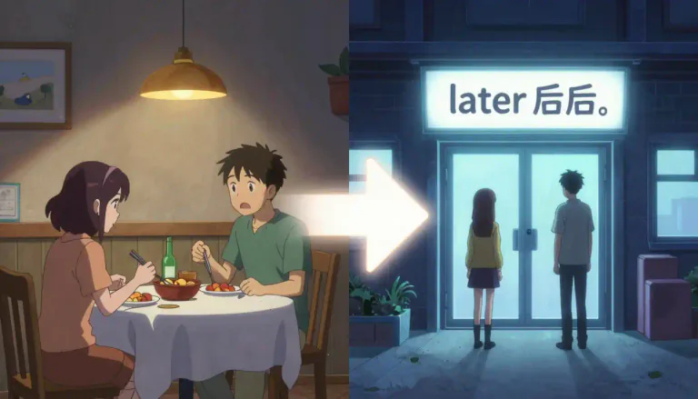 Visual representation of "afterwards" - At a later time, following an event or occurring after something.