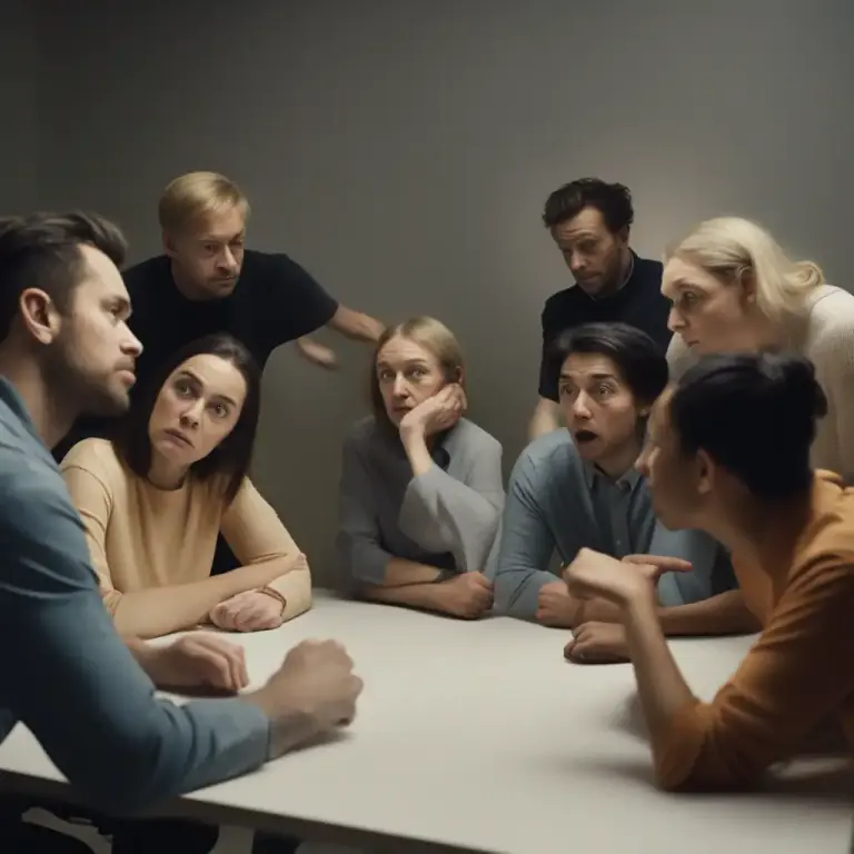 Visual representation of "split" - A division or disagreement in a group