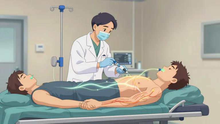 Visual representation of "succinylcholine" - Succinylcholine is a medication used to cause temporary paralysis during medical procedures, especially surgeries, by blocking nerve signals to muscles.