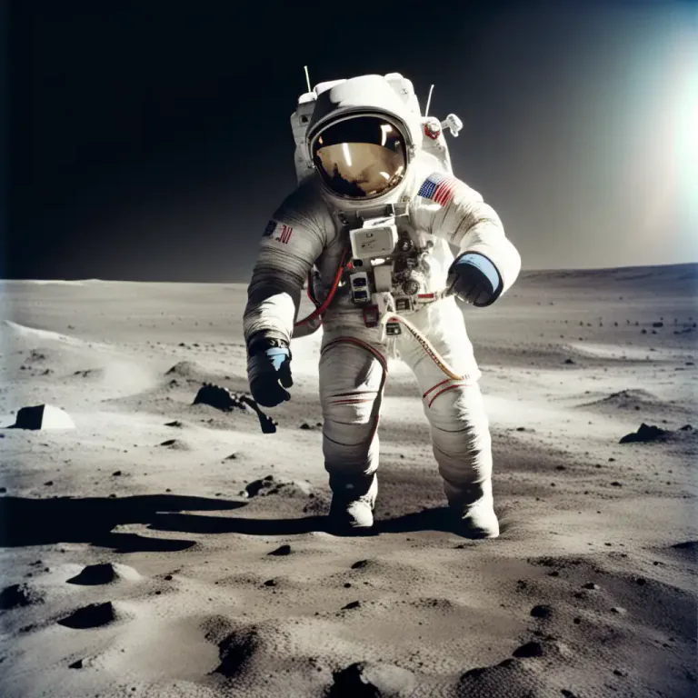 Visual representation of "moonwalk" - The act of walking on the moon.