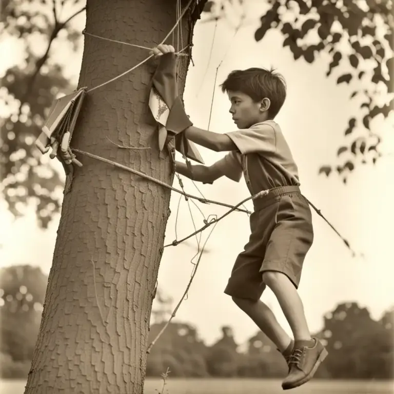 Visual representation of "shin up" - To climb up something, typically a tree or pole, using both hands and feet.