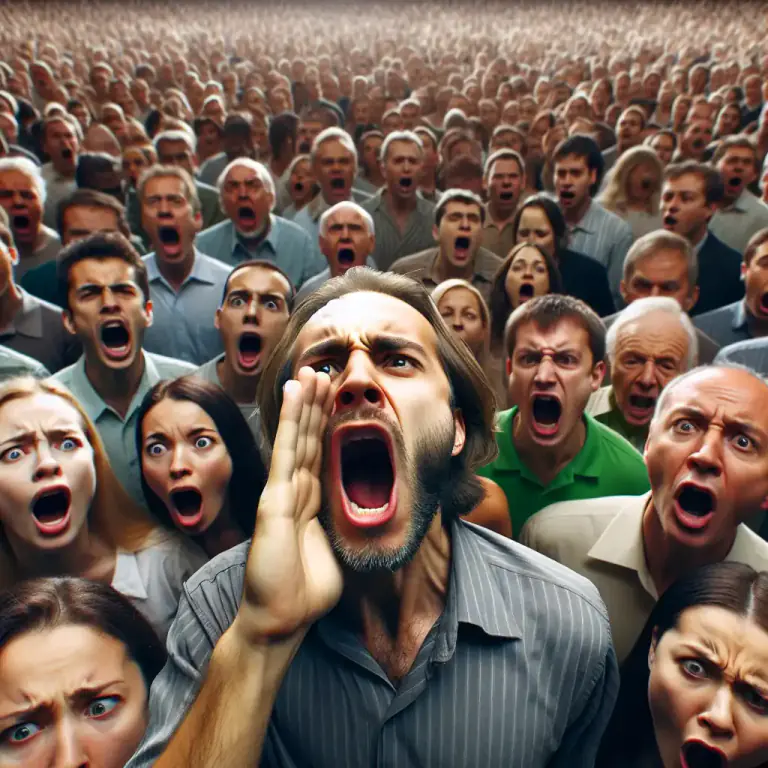 Visual representation of "bellow" - A loud, deep shout or roar