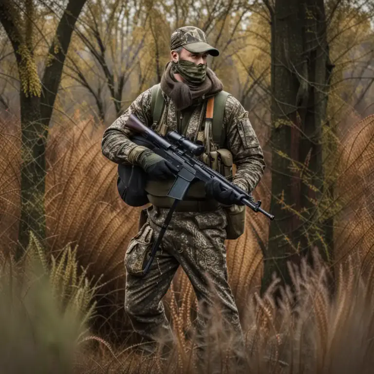 Visual representation of "camouflage" - Clothing made of fabric with a pattern that makes the wearer difficult to see
