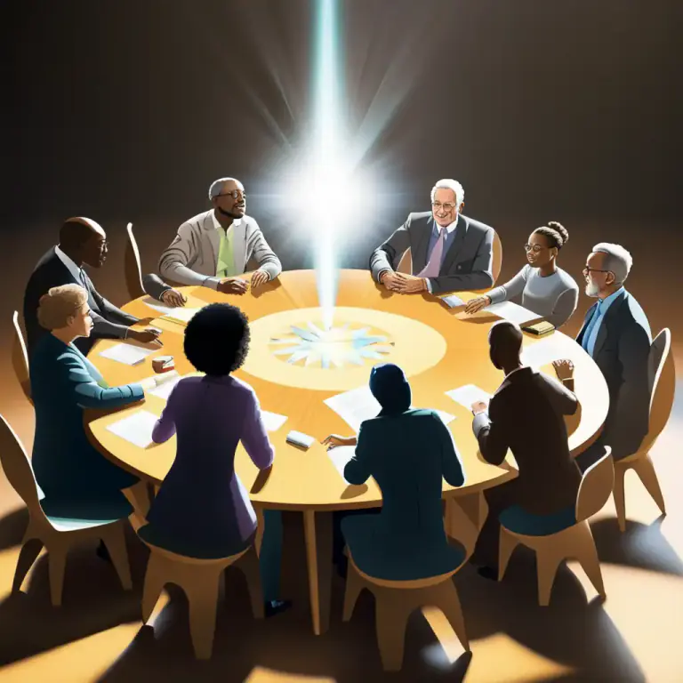 Visual representation of "democracy" - A society or organization in which everyone has equal rights and can participate in decision-making.
