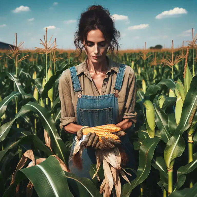 Visual representation of "corny" - Relating to corn or maize.