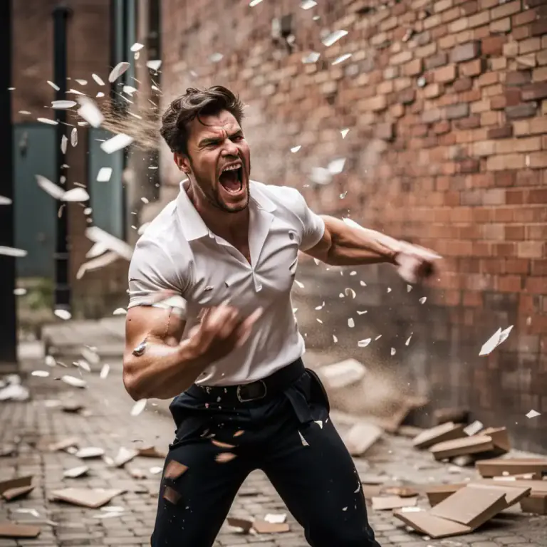 Visual representation of "dash" - To break or destroy something by throwing it against a hard surface