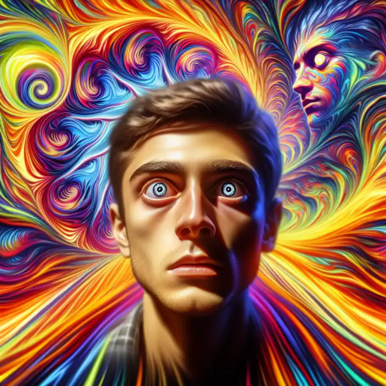 Visual representation of "tripper" - A person under the influence of a hallucinogenic drug, especially LSD