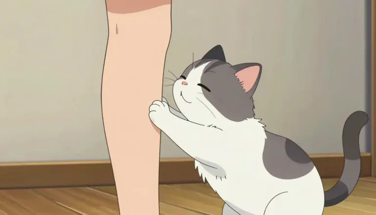 Visual representation of "nuzzle" - To gently push or rub your nose or face against someone or something to show love or for comfort