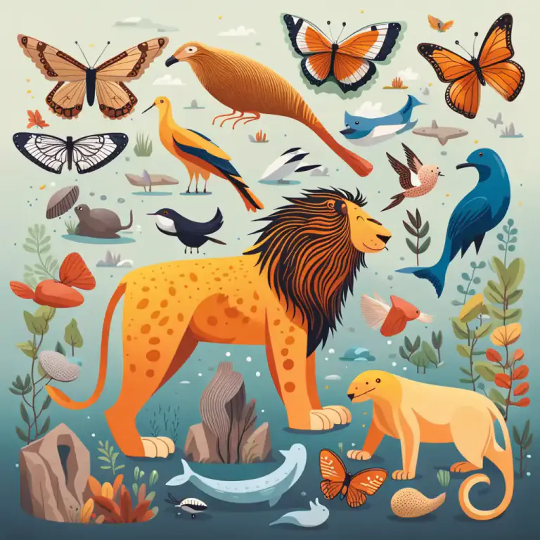 Visual representation of "kingdom" - One of the main categories of living organisms, including plants, animals, fungi, and many others