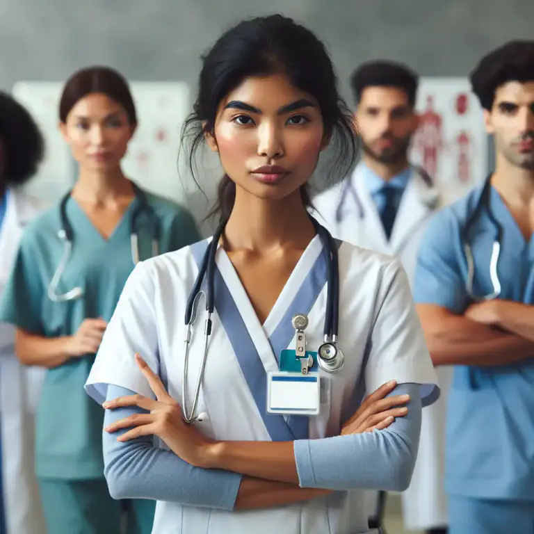 Visual representation of "sister" - A senior or supervisory nurse, often in a hospital.