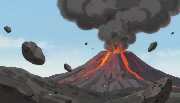 Visual representation of "tephra" - Tephra is the general term for solid material ejected from a volcano, including ash, pumice, and volcanic rock fragments.