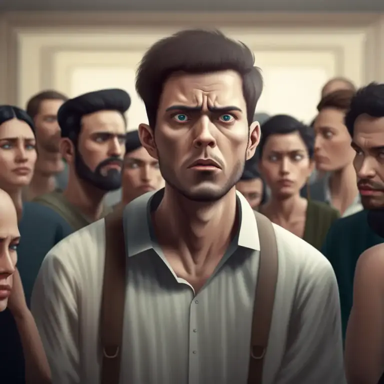 Visual representation of "not know where to look" - To feel embarrassed or uneasy in a situation that you do not want to face or do not know how to react.