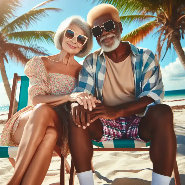 Visual representation of "snowbird" - Someone who takes a vacation in a warm place during winter