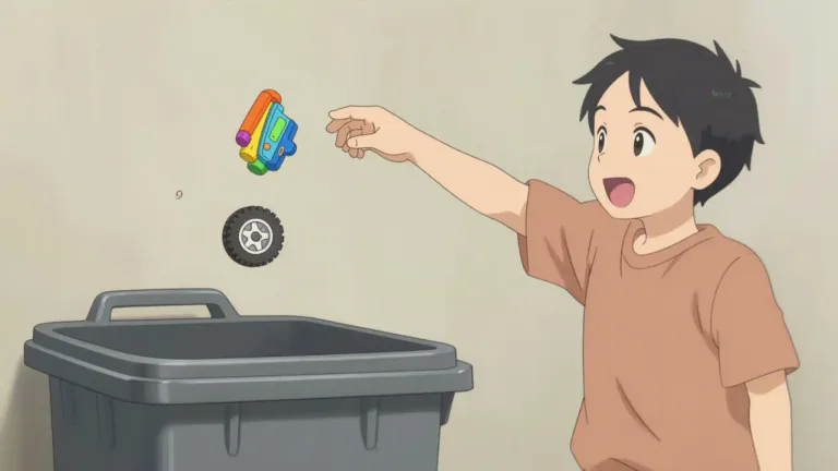 Visual representation of "chuck off" - To throw away or discard something