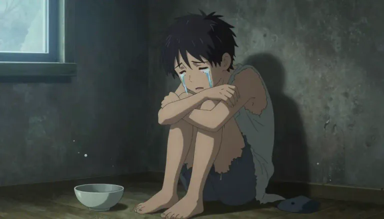 Visual representation of "misery" - A state of great unhappiness and suffering