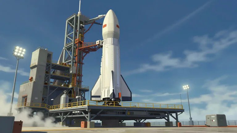Visual representation of "launchpad" - A platform from which rockets or spacecraft are launched.