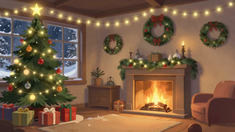 Visual representation of "christmassy" - Having the characteristics or spirit of Christmas; festive.