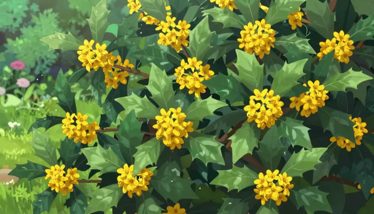 Visual representation of "mahonia" - Mahonia is a genus of shrubs in the barberry family, characterized by glossy evergreen leaves and yellow flowers.