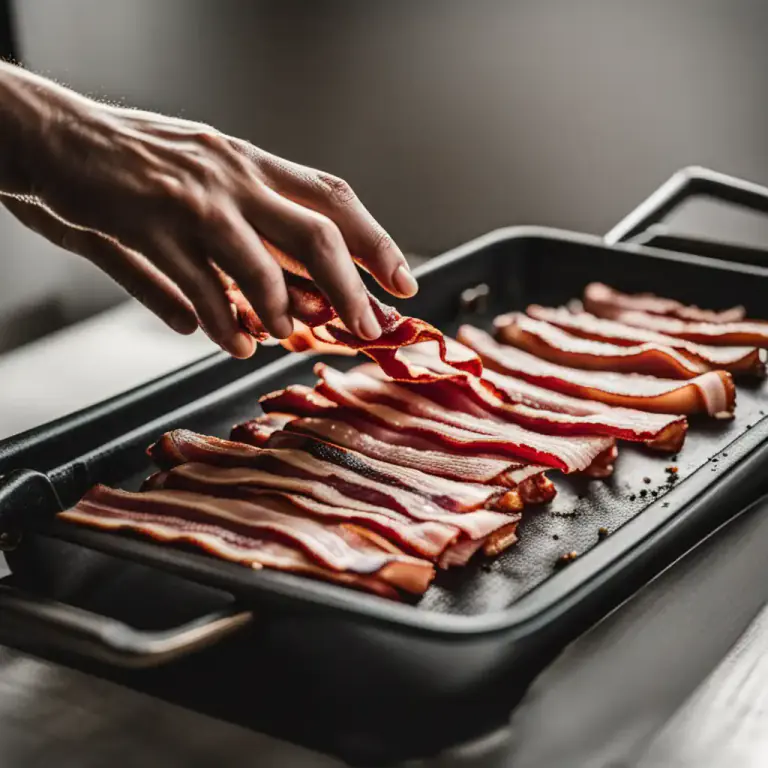 Visual representation of "lard with" - In cooking, to insert pieces of fat or bacon in (meat) before cooking
