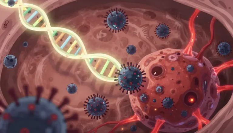 Visual representation of "oncogenic" - Relating to the process of tumor formation or the ability to cause cancer.