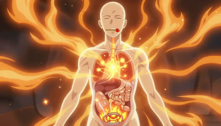 Visual representation of "thermogenic" - Relating to the production of heat in the body, especially in the context of metabolism and energy expenditure.