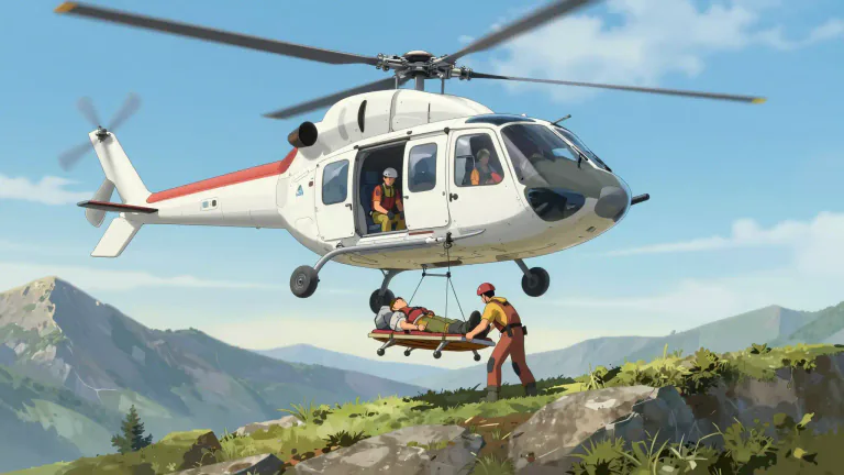Visual representation of "medevac" - Medevac is a term used to describe the process of transporting individuals, usually in critical condition, to a healthcare facility, typically by helicopter or aircraft.