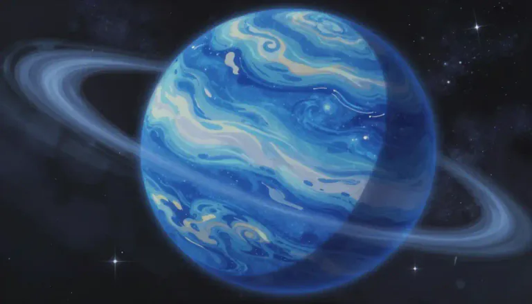 Visual representation of "neptunian" - Relating to the planet Neptune, its characteristics, or its atmosphere.