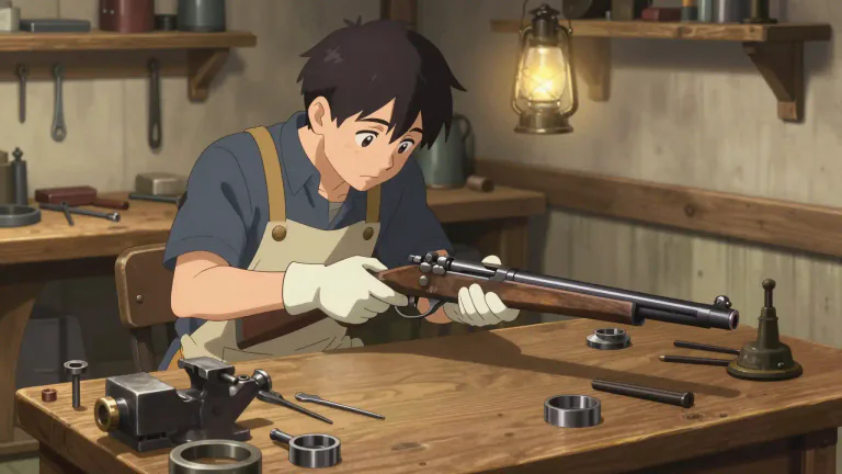 Visual representation of "gunmaker" - A person or business that manufactures guns or firearms, typically employing skilled techniques and methods.