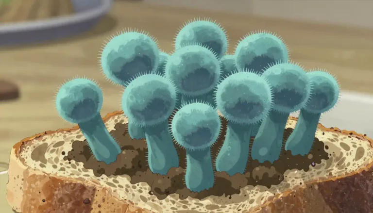 Visual representation of "penicillium" - A genus of fungi commonly found in soil and decaying organic matter, some species of which are used to produce antibiotics such as penicillin.