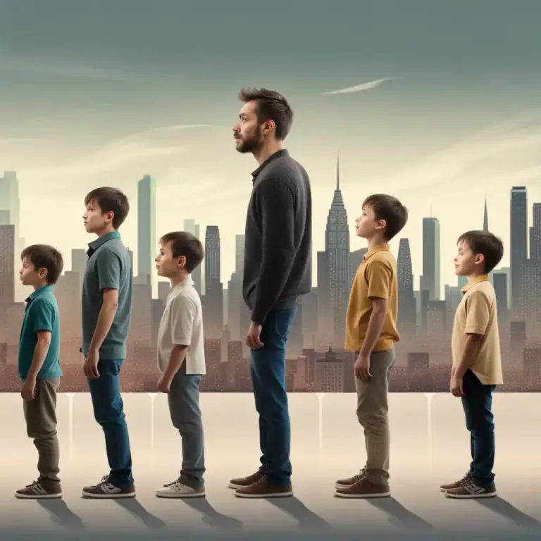 Visual representation of "man and boy" - Refers to a man's entire lifetime, from his youth to the present