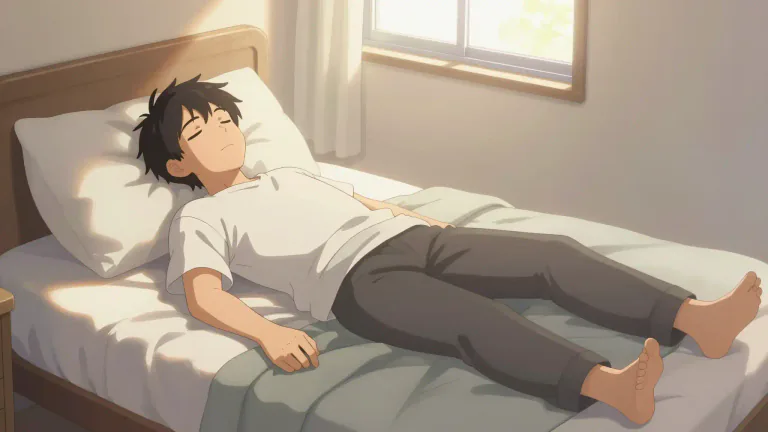 Visual representation of "lie in" - To be in or on a place for relaxation or rest
