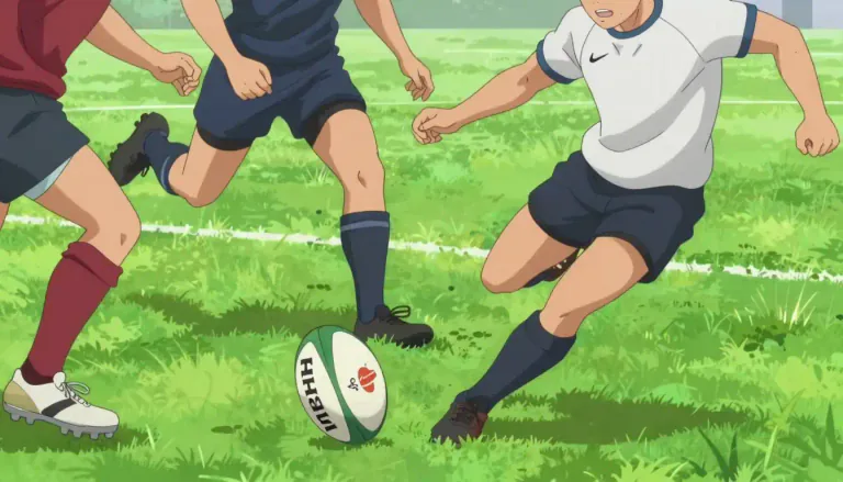 Visual representation of "grubber" - In sports, a type of kick that makes the ball roll along the ground instead of flying through the air.