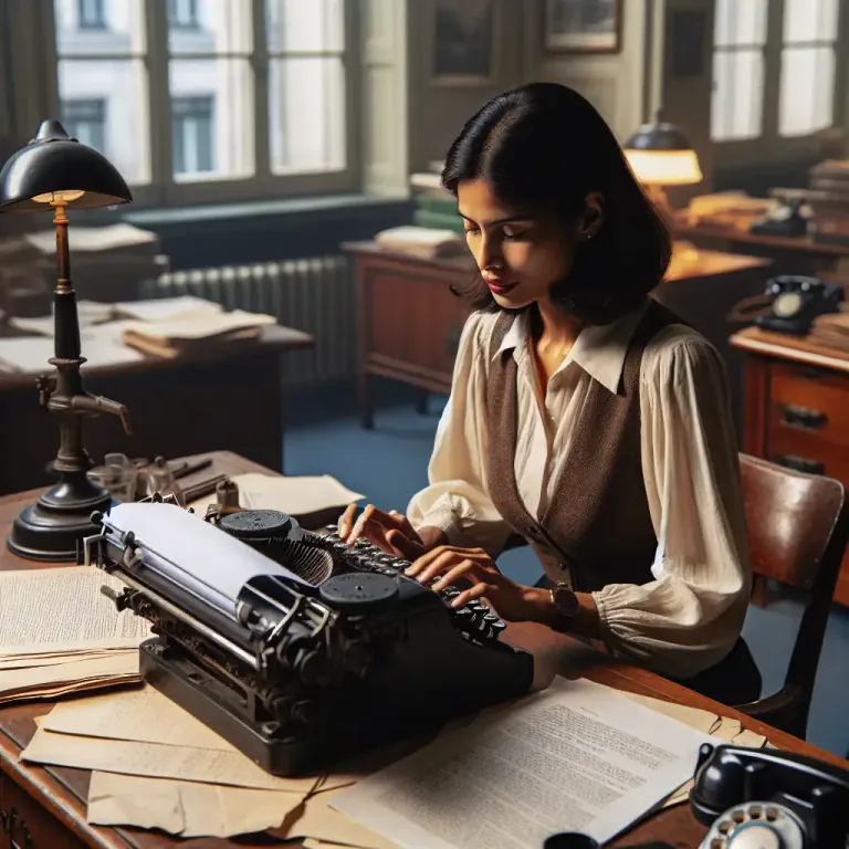 Visual representation of "typewriter" - A person who types for a living, especially before computers were common