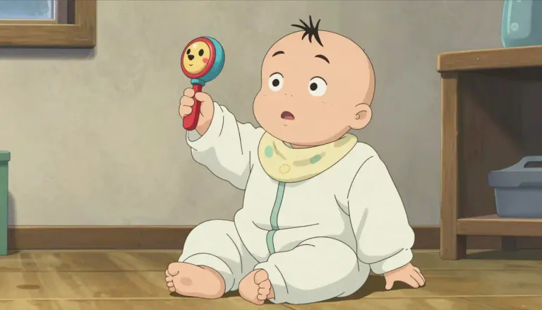 Visual representation of "infantile" - Related or suited to a very young child or baby.