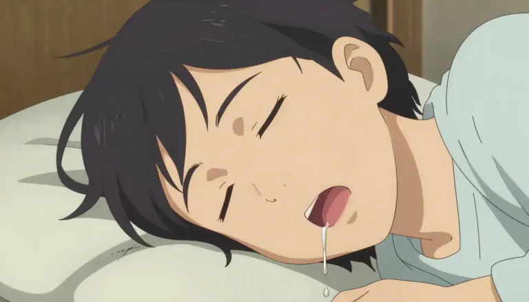 Visual representation of "drool" - To let saliva come out of your mouth.