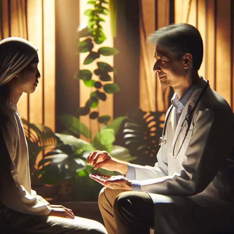 Visual representation of "homeopathic" - In a way that focuses on the body's self-healing response, often using small doses of medicinal substances.