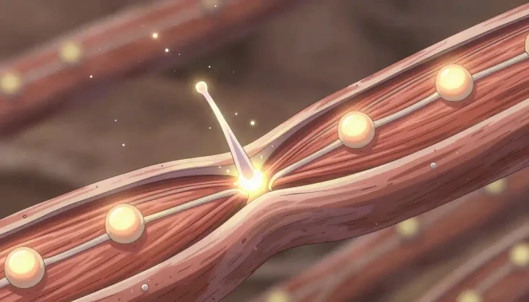 Visual representation of "acetylcholine" - A neurotransmitter that transmits signals between nerve cells and muscles, playing a vital role in muscle contraction and various functions in the brain.