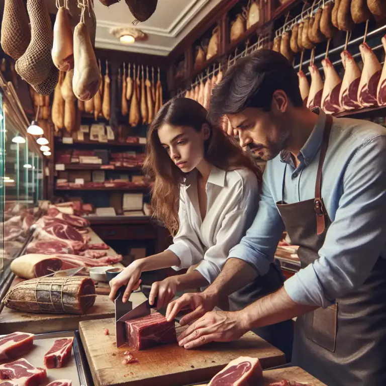 Visual representation of "butchery" - The process of preparing meat for sale in a shop