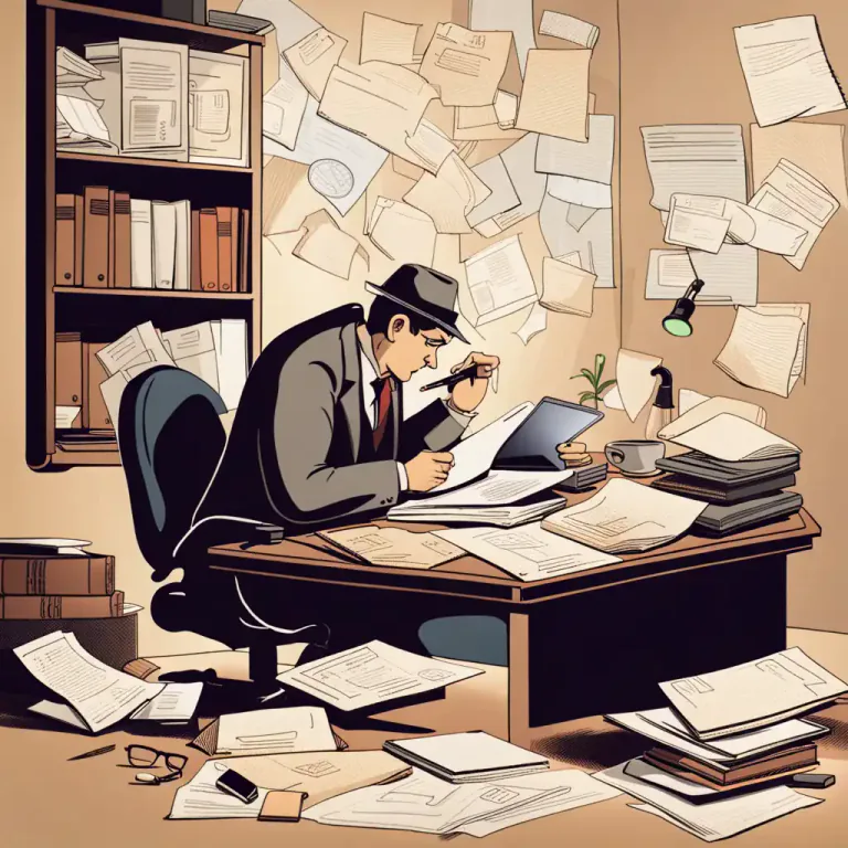 Visual representation of "detective" - Used or done in order to find something out or see where something is.