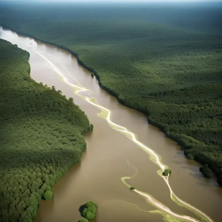 Visual representation of "amazon" - The largest river by discharge of water in the world, located in South America.