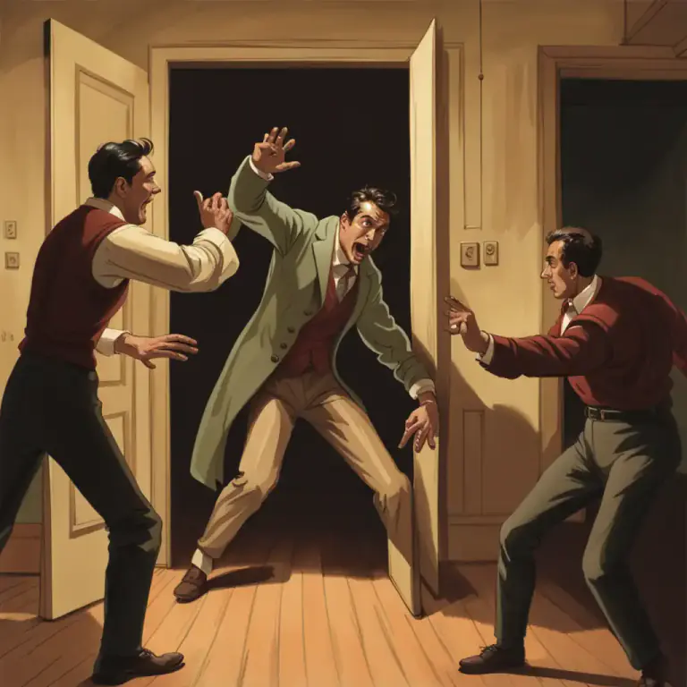 Visual representation of "jump on" - To attack or oppose someone quickly or suddenly