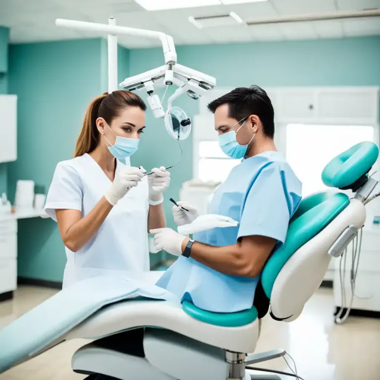 Visual representation of "dental" - Related to dentistry work done by a dentist
