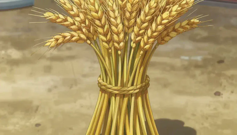 Visual representation of "sheave" - A sheave is a bundle of harvested grain stalks that have been tied together.