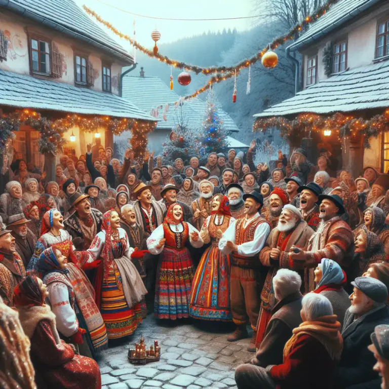 Visual representation of "mummer" - A member of a group who performs traditional folk plays in the streets and homes of towns and villages, particularly at Christmas and other festivals.