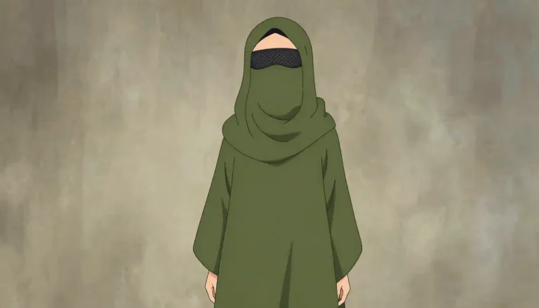 Visual representation of "burka" - A burka is a loose outer garment worn by some Muslim women that covers the entire body, including the face, typically leaving only a mesh screen for the eyes.