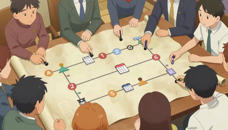 Visual representation of "roadmap" - A detailed outline that helps organize a project or initiative by defining tasks and timelines.