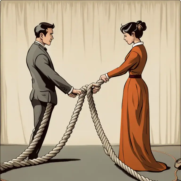 Visual representation of "pull in different/opposite directions" - To work against each other instead of working together