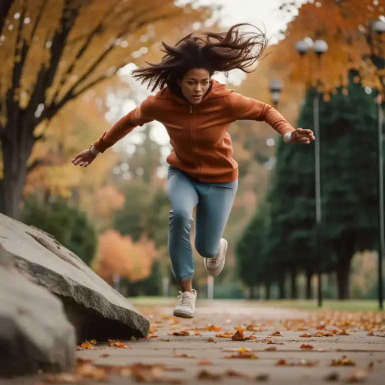 Visual representation of "fall flat on your face" - To stumble and fall in a very clumsy manner