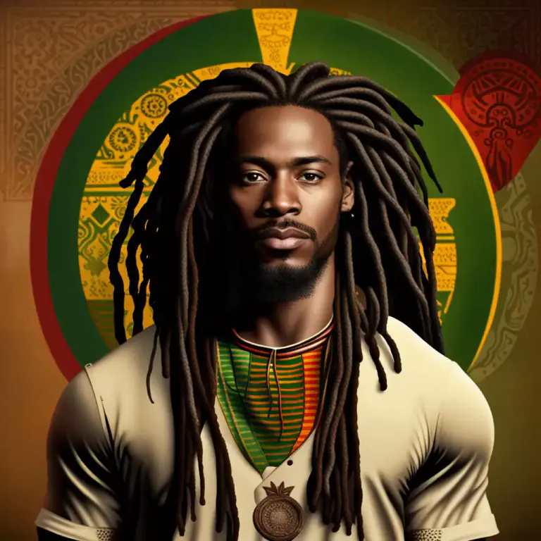 Visual representation of "dreadlocks" - A symbol of Rastafarian belief or African ancestry.